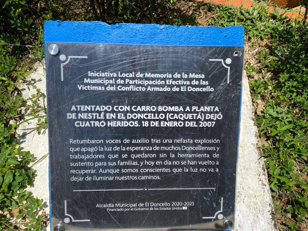 En el atentado a la planta de Nestlé de El Doncello no hubo, por fortuna, víctimas fatales.