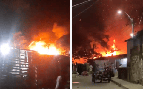 Incendio afectó 10 viviendas en Barranquilla; 4 quedaron en pérdida total