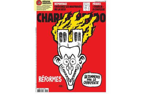 Charlie Hebdo reacciona al incendio de Notre-Dame ‘quemando’ a Macron