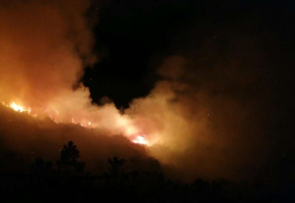 Incendio forestal en n la calle 64 sur con carrera 5 este.