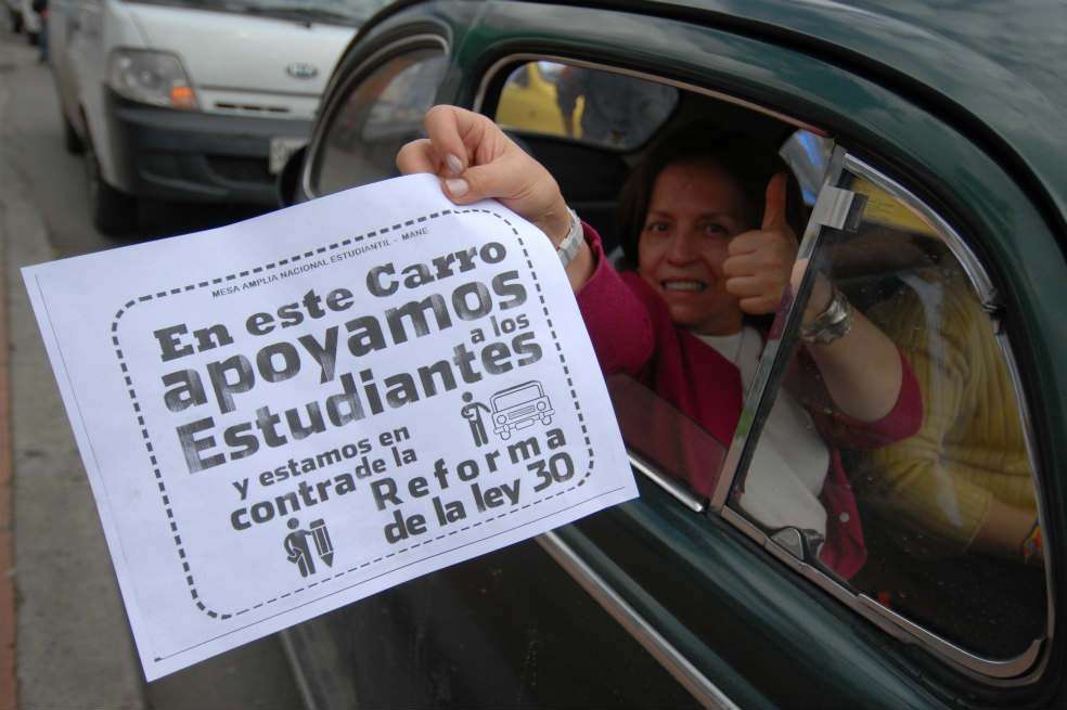La Mesa Amplia Nacional Estudiantil publicó su primer borrador para la creación de una nueva ley de educación superior que reforme la Ley 30 de 1992. Piden gratuidad. / Luis Ángel