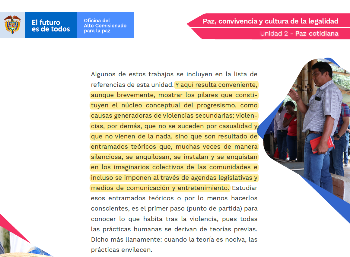 Página 8 de la cartilla utilizada en la segunda unidad del diplomado de la OACP y la ESAP.