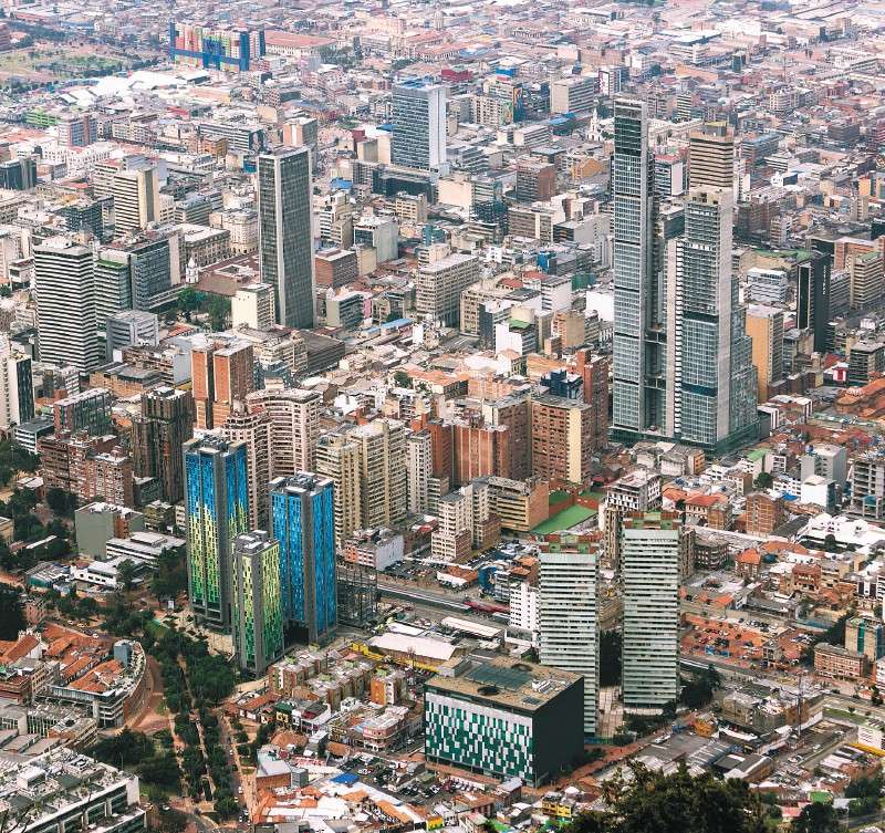 High angle view of Bogota city, Colombia.
Image taken outdoors, daylight, no people in the image.