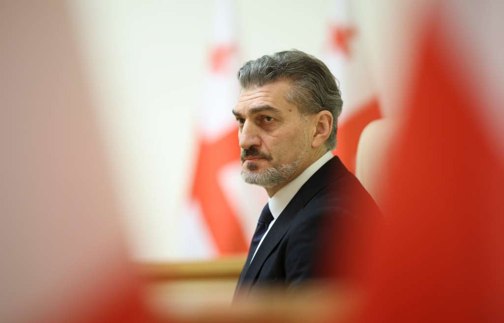 Tbilisi (Georgia), 14/12/2024.- A handout photo made available by the Georgian Parliament press service shows, Mikheil Kavelashvili, only presidential candidate nominated by the ruling 'Georgian Dream' party, after being selected as new Georgia's president following voting at the Parliament building during presidential elections in Tbilisi, Georgia, 14 December 2024. For the first time in Georgia, the president was elected by an electoral college comprising parliamentarians and local government representatives. President Salome Zourabichvili, declaring herself the only lawful representative of power in the country, said that she would not resign from her post, stating 'with an illegitimate parliament, there cannot be legitimate presidential elections'. (Elecciones) EFE/EPA/GEORGIAN PARLIAMENT PRESS SERVICE / HANDOUT HANDOUT EDITORIAL USE ONLY/NO SALES