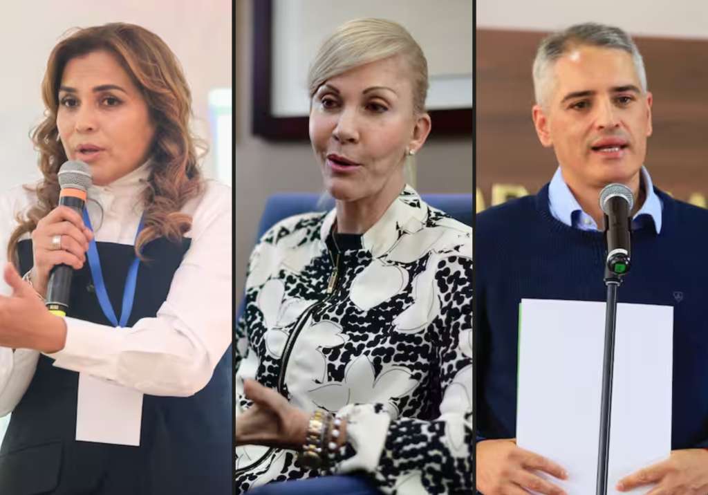 Presidenta de la Federación de Departamentos y gobernadora del Meta, Rafaela Cortés; gobernadora del Valle del Cauca, Dilian Francisca Toro y gobernador de Antioquia, Julián Rendón.