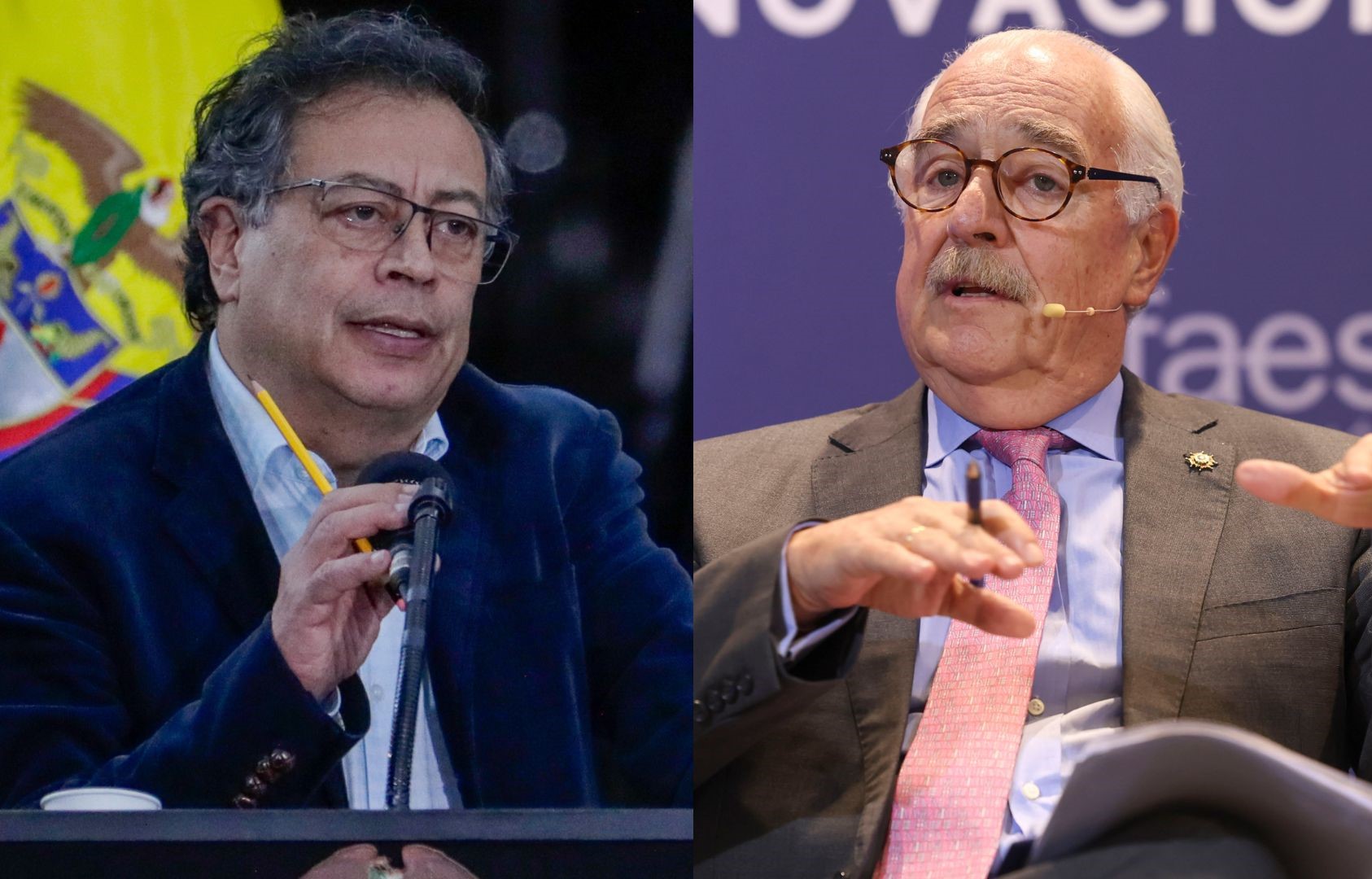 Presidente Gustavo Petro y exmandatario Andrés Pastrana.