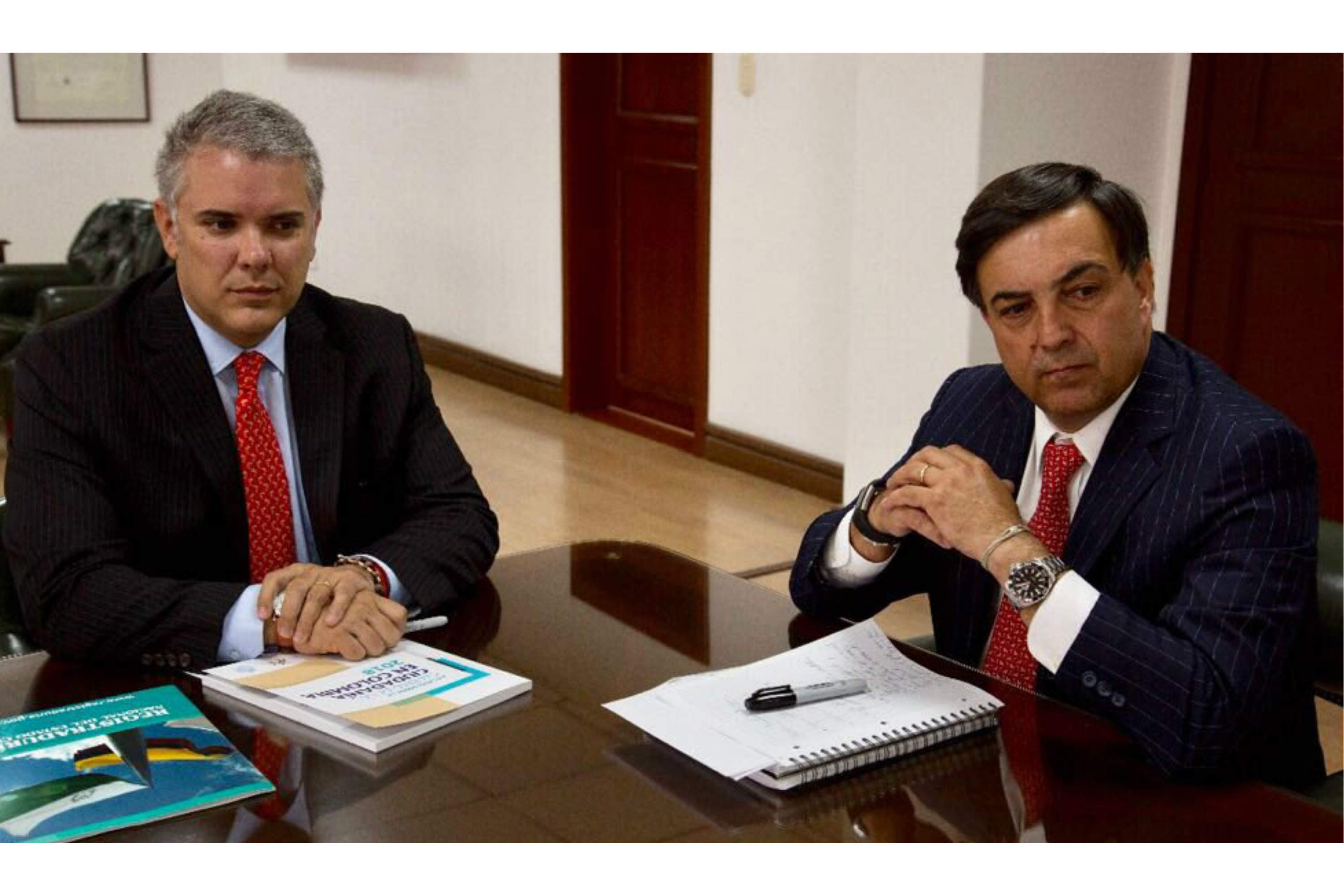 Iván Duque Márquez se reunió con el registrador Juan Carlos Galindo. / Cortesía Registraduría Nacional
