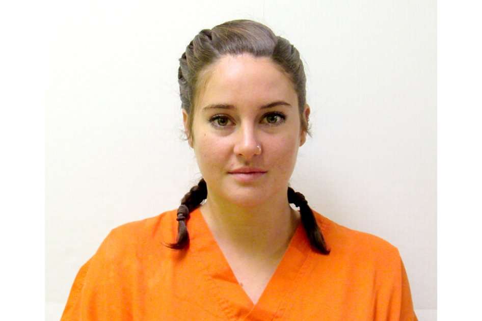 Shailene Woodley cuando fue arrestada en Dakota del Norte.
