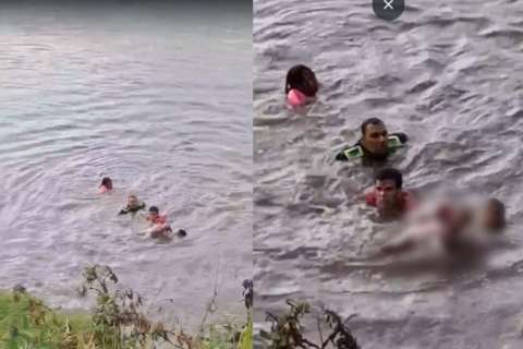 Así fue el rescate de una mujer que saltó con su hija de brazos al río Bogotá