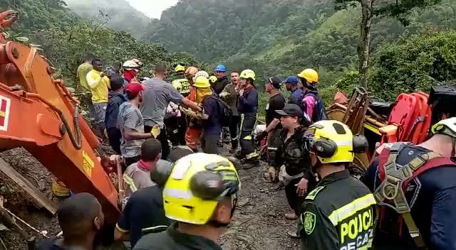 Rescate tras el derrumbe en Risaralda