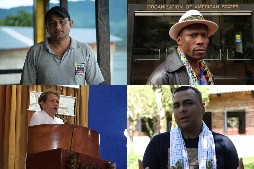 Arriba: Arnobis Zapata y Héctor Marino Carabalí. Abajo: Rumalda Paternina y Juan Carlos Quintero.
