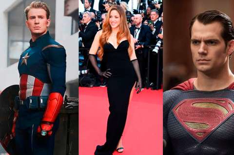 Shakira entre dos superhéroes. Henry Cavill y Chris Evans la siguen en Instagram