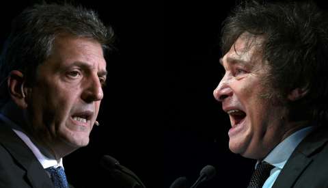 Javier Milei y Sergio Massa, candidatos opuestos de las elecciones en Argentina