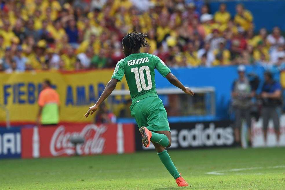 Gervinho es el goleador de Costa de Marfil en Brasil 2014, con dos anotaciones. / AFP