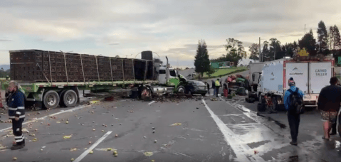 Atención: Se registran trancones por accidente en la vía Chía – Bogotá