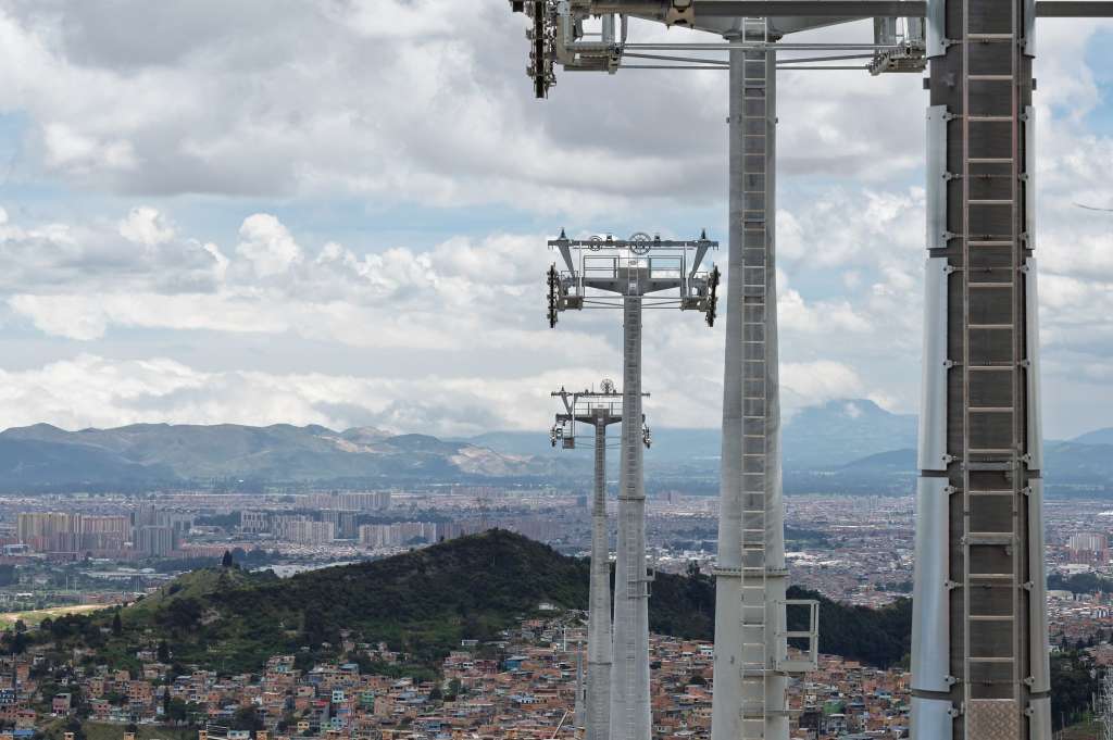 Obras del Transmicable San Cristóbal, julio de 2025.