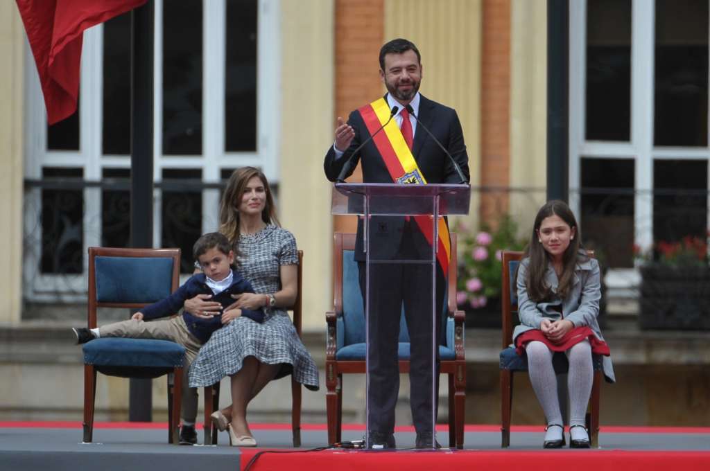 Carlos Fernando Galán en el acto de posesión como alcalde de Bogotá.