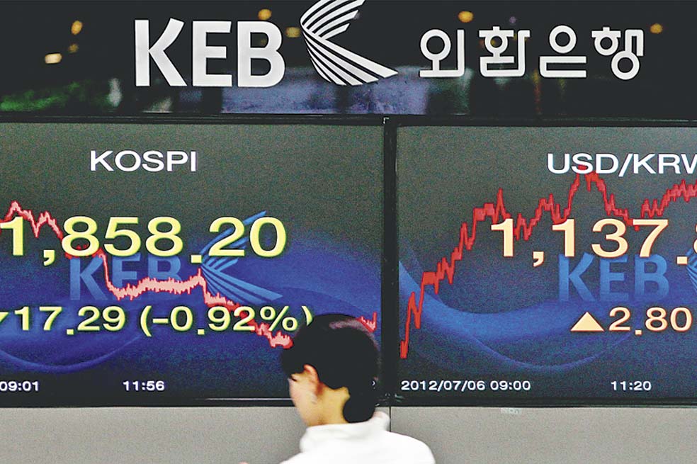 El PIB de Corea del Sur se desaceleró 3,6% en el tercer trimestre de 2012 y sus consecuencias se vieron en la bolsa local. / EFE