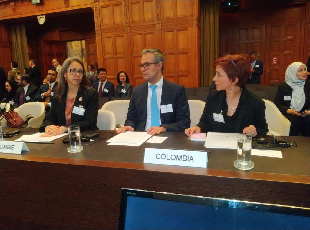 La delegación colombiana presentó hoy sus argumentos en el caso de la ocupación israelí en territorios palestinos ante la Corte Internacional de Justicia en La Haya.