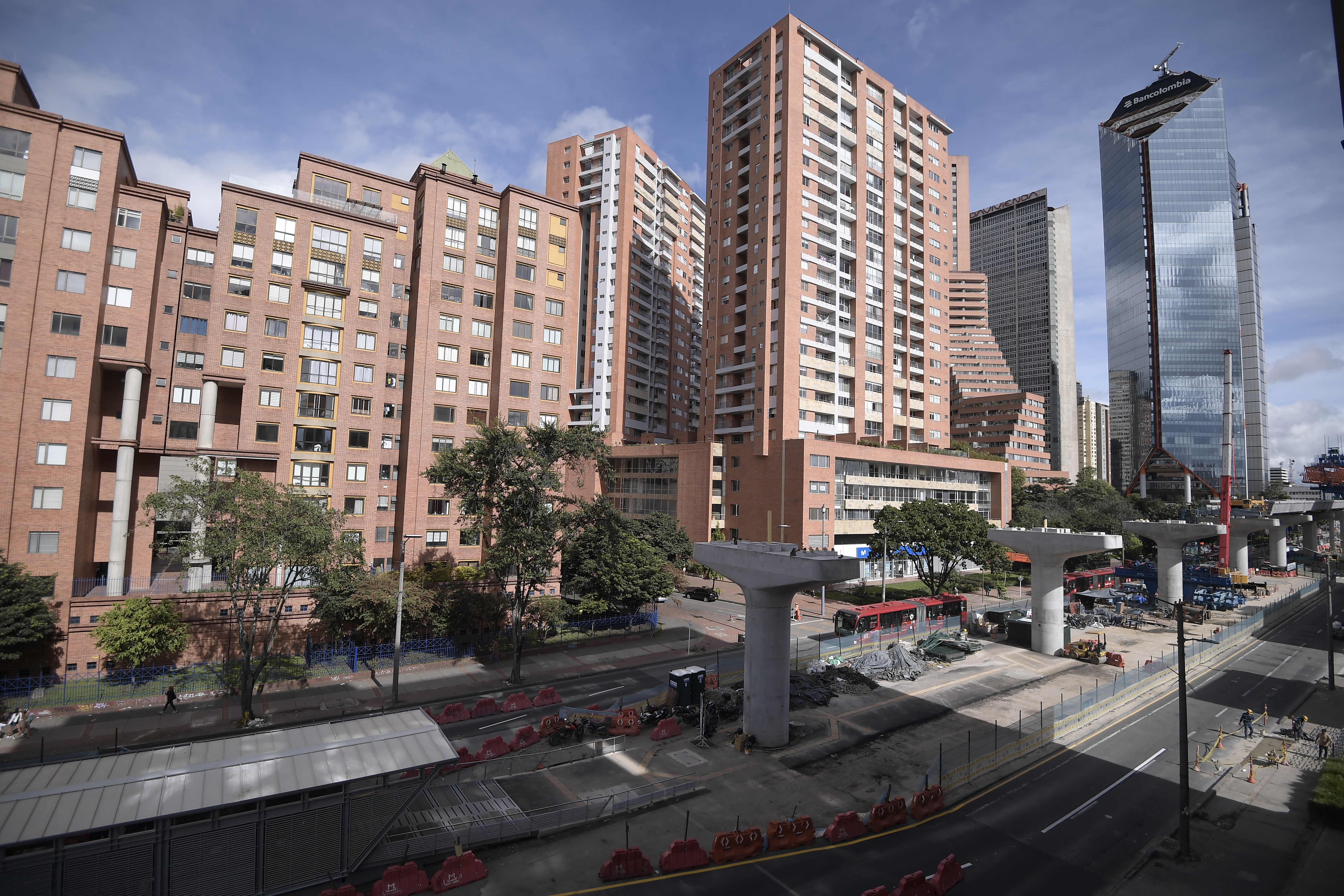 Avance de las obras del Metro de Bogotá en "junio 2025", a la altura de la Av. Caracas.
