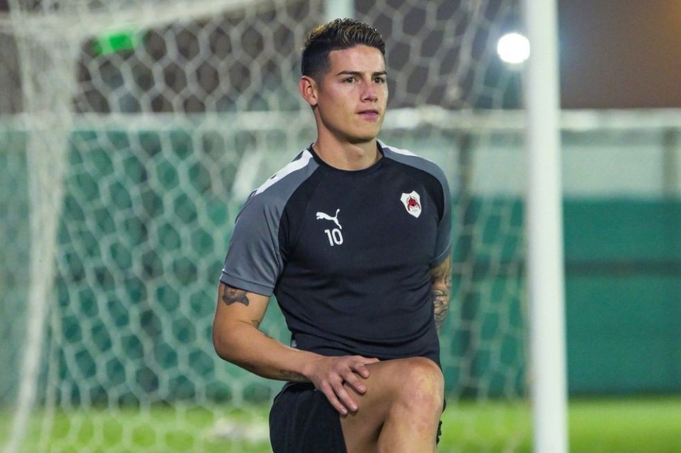 James Rodríguez en entrenamientos con el club de Catar.