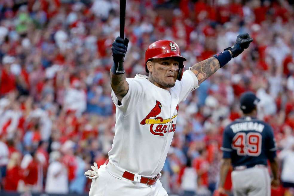 Yadier Molina, una de las figuras de los Cardenales de San Luis, finalista de la Liga Nacional. / AFP