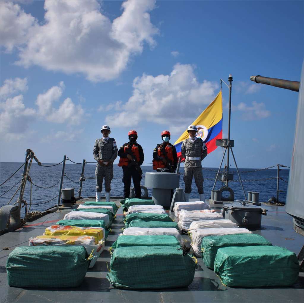Este fue el cargamento que fue incautado en las últimas horas por las autoridades marítimas. / Cortesía de la Armada Nacional.