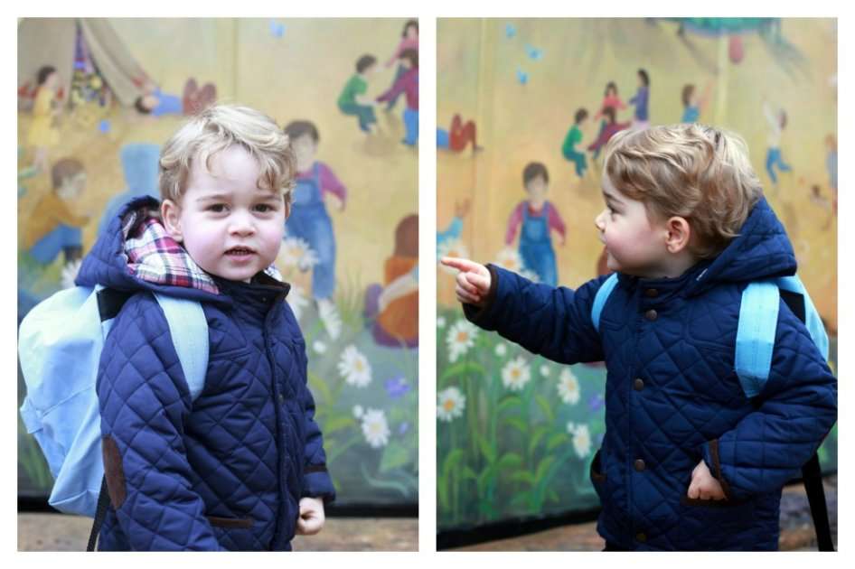  Fotografía hecha por la duquesa de Cambridge, Catalina, facilitada por el Palacio de Kensington el 6 de enero del 2016 que muestra al príncipe Jorge durante su primer día en la escuela infantil Westacre Montessori, cerca de Sandringham. / Agencias