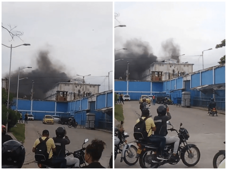 Intento de motín terminó en incendio en penitenciaría El Bosque de Barranquilla