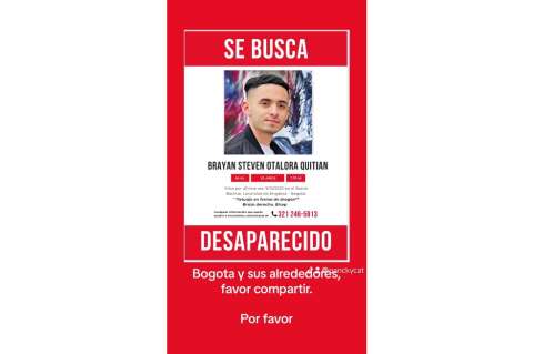 Brayan Otálora Quitián desapareció hace 10 días en Bogotá