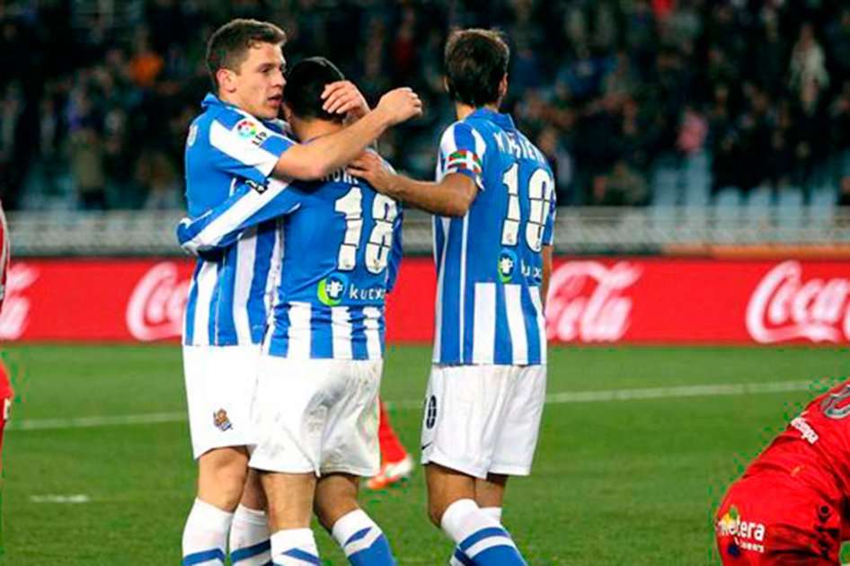 Jugadores de la Real Sociedad. / EFE