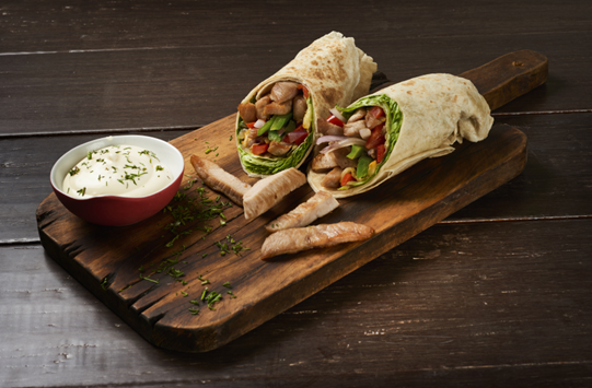 Wraps de fajitas de cerdo.