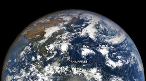 Cuatro tormentas tropicales se registraron al mismo tiempo en el Pacífico occidental