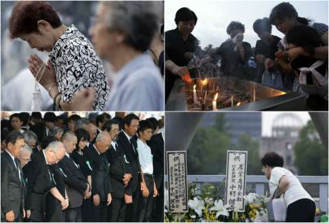 Imágenes del minuto de silencio en Hiroshima en conmemoración del bombardeo atómico