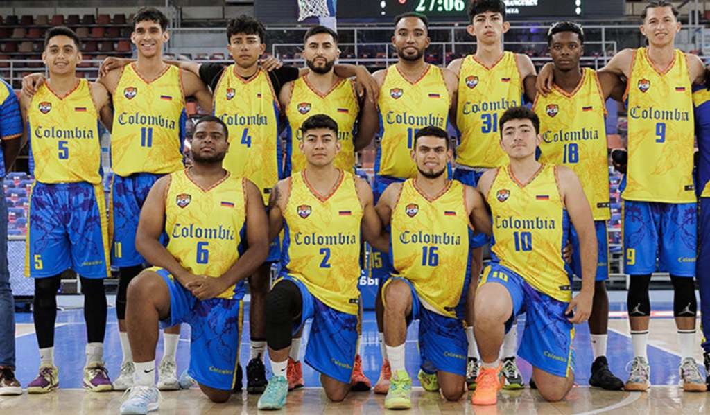 La selección colombiana de baloncesto falsa que participo en la copa en Rusia.