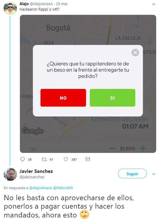 Según el investigador del Observatorio Laboral de la Universidad del Rosario, Iván Daniel Jaramillo, el mensaje podría trasgredir varios derechos: “Si un trabajador Rappitendero opone temas de libertad de conciencia prevalece la protección del derecho fundamental y sería inconstitucional la medida de Rappi”.