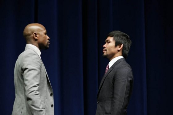 Floyd Mayweather vs. Manny Pacquiao se enfrentarán el sábado 2 de mayo en el MGM de Las Vegas. Foto: AFP