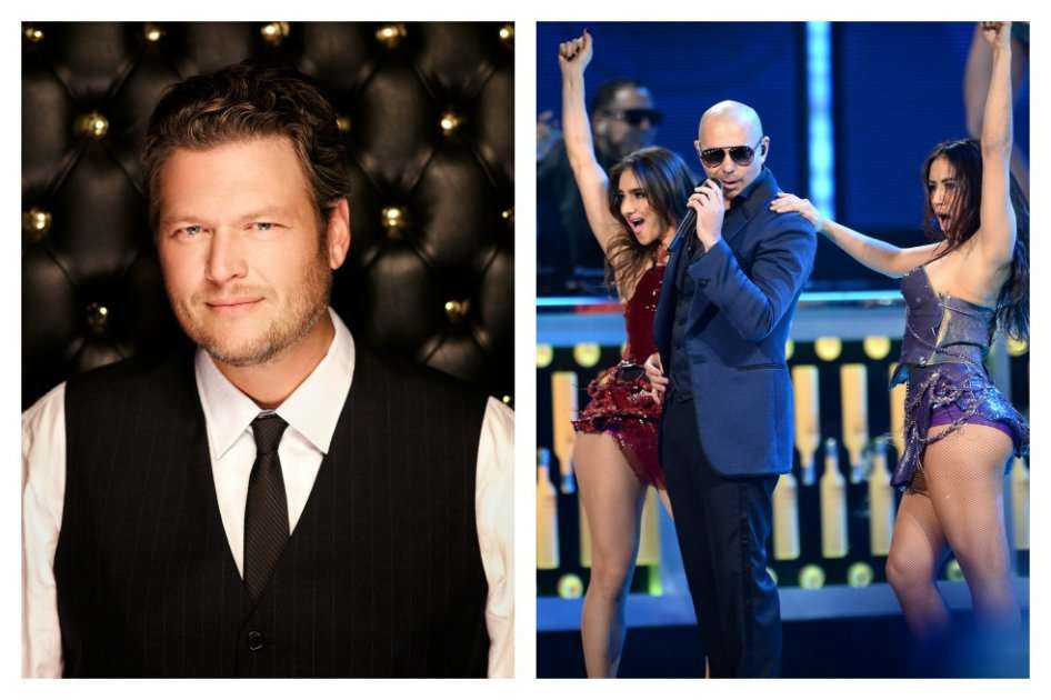 Blake Shelton y Pitbull.