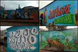 Imágenes de la intervención con arte urbano en los muros de Puente Aranda