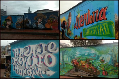 Imágenes de la intervención con arte urbano en los muros de Puente Aranda