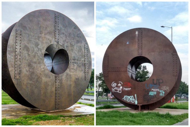 Esculturas recién restauradas en Bogotá fueron víctimas del vandalismo