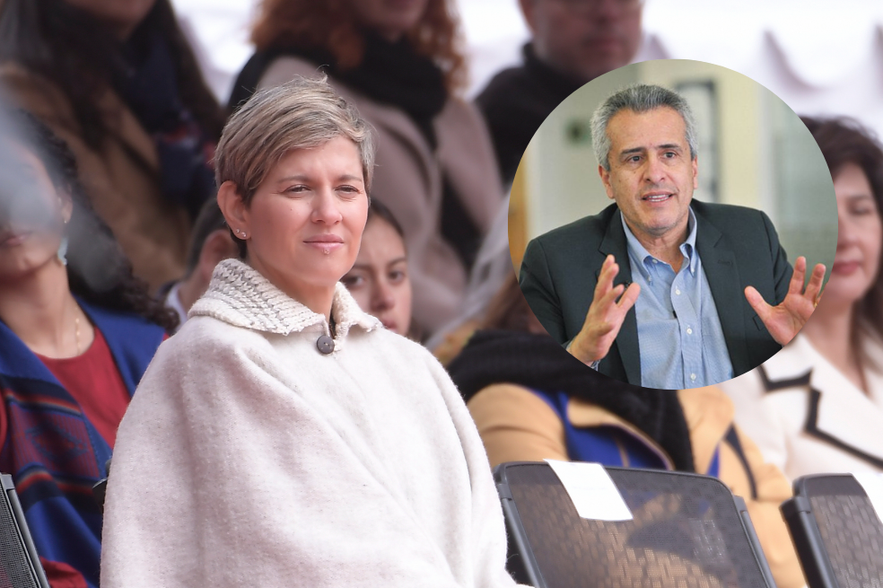La primera dama, Verónica Alcocer, y el ministro del Interior, Luis Fernando Velasco.