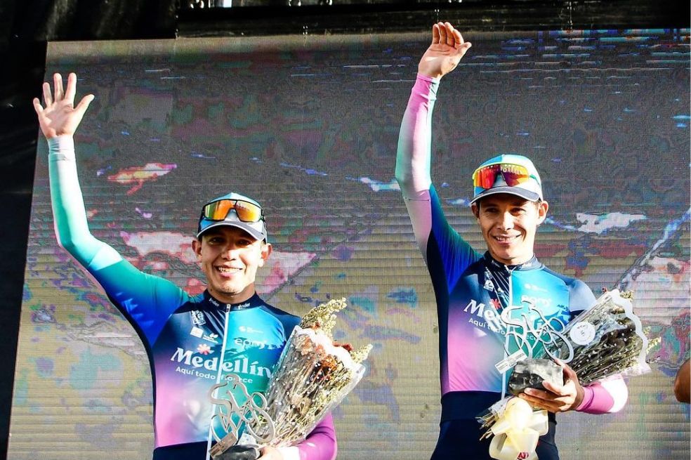 Miguel Ángel López (der.), campeón, al lado de Javier Jamaica, que quedó segundo.