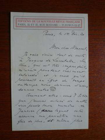 Se compilaron las cartas de Proust con su primer lector