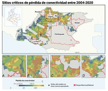 Un terreno puede desconectarse del ecosistema original por cuenta de los terrenos aledaños que han sido tansformados.