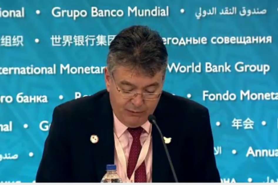 Ministro de Hacienda, Mauricio Cárdenas, al momento de asumir presidencia del G24. / Minhacienda