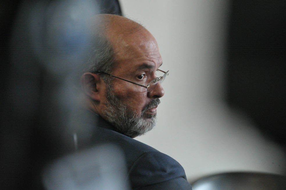 La audiencia de imputación de cargos del exmagistrado Ricaurte duró más de 12 horas. / Foto: Gustavo Torrijos