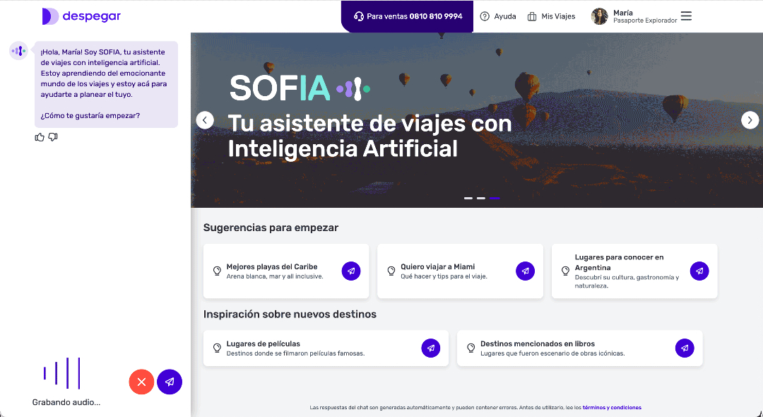 SOFIA tiene la capacidad de adaptación a la reacción del cliente.
