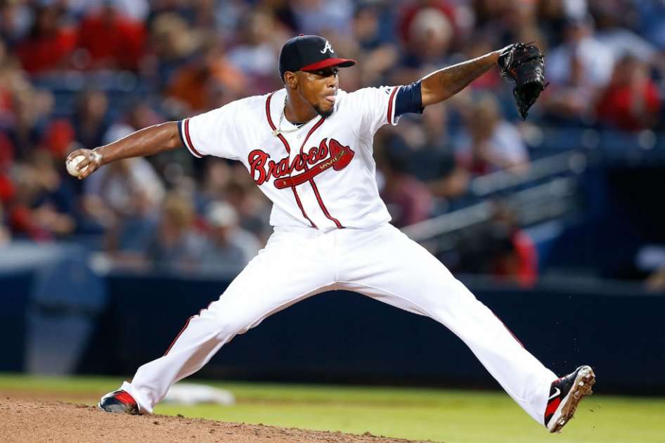 Julio Teherán, lanzador de los Bravos de Atlanta. Foto: AFP