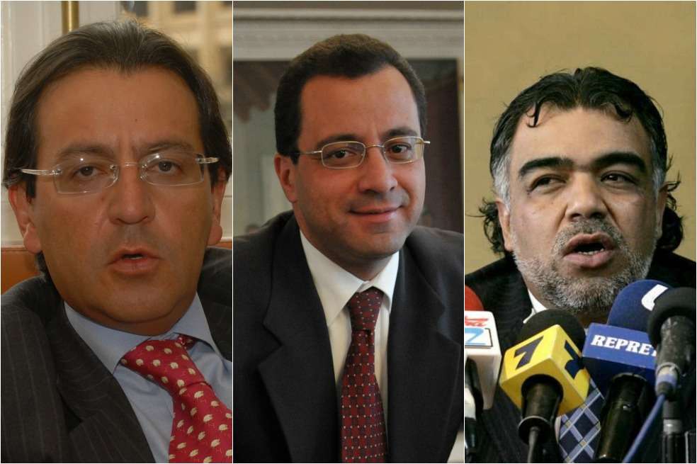 El exsecretario Edmundo del Castillo, el exsecretario César Mauricio Velásquez y Antonio López Jiménez, alias “Job”. / Archivo y El Tiempo